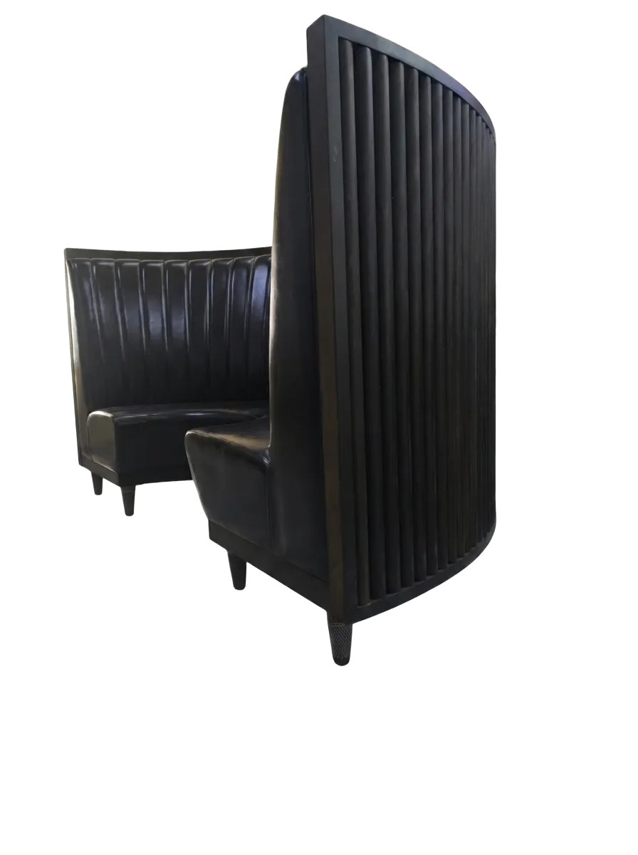 High-back curved privacy booth (concept example)