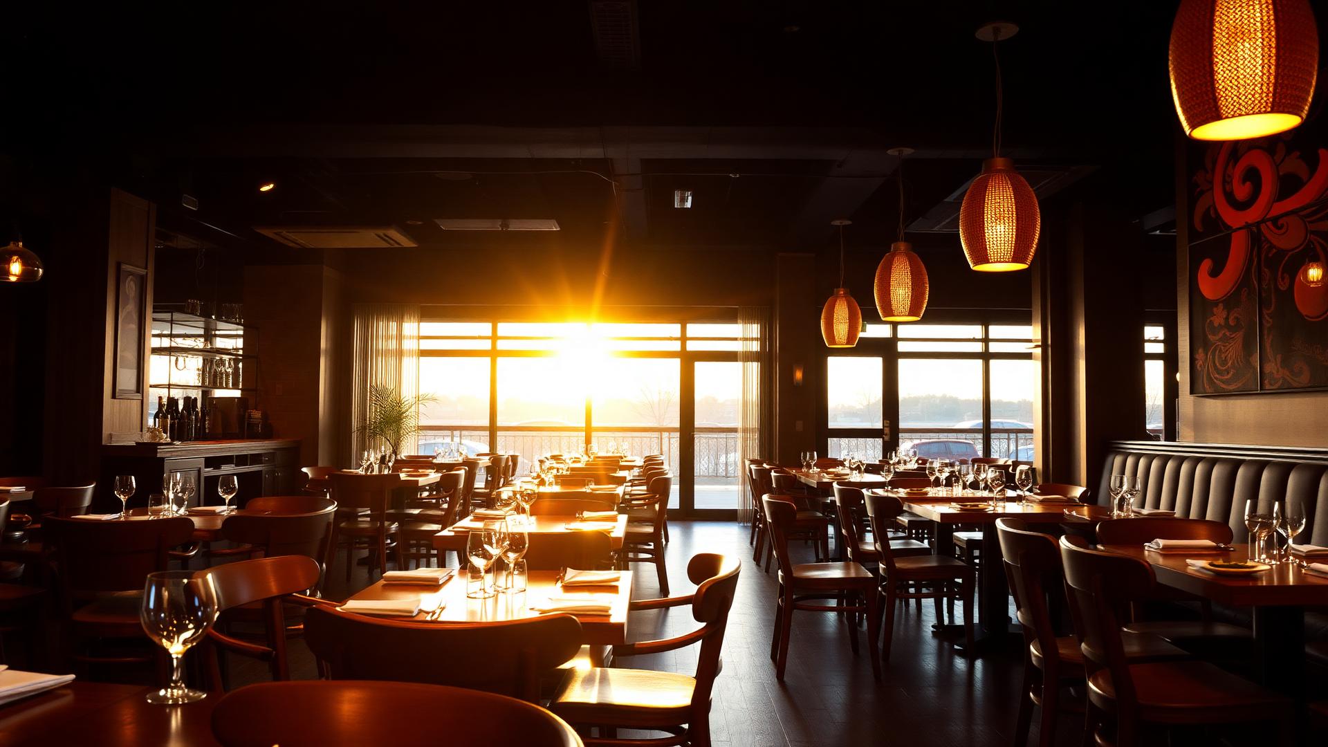 Restaurant dining room with contract seating